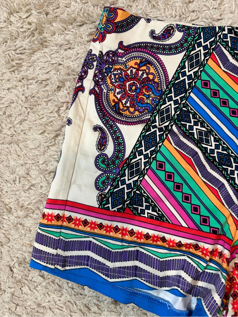 Flying Tomato Multicolor Geometric & Paisley High Waist Shorts - Picture 3 of 9